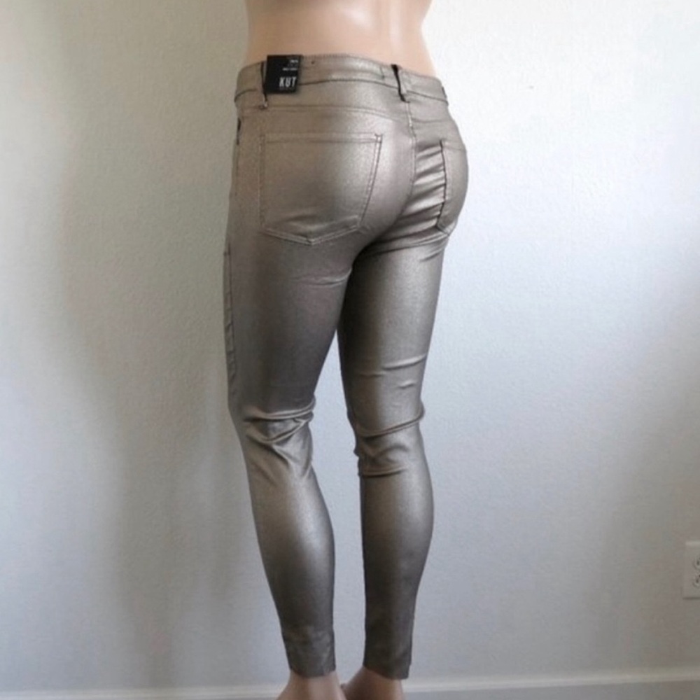 KUT from the KLOTH Jeans Fab AB Ankle Skinny Metallic Bronze Plus Size 18 NWT - Picture 2 of 4